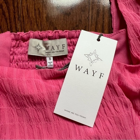 [NWT] WAYF Pink Long Sleeve Peplum Square Neck Babydoll Bohemian Blouse - Sz S - Picture 9 of 14